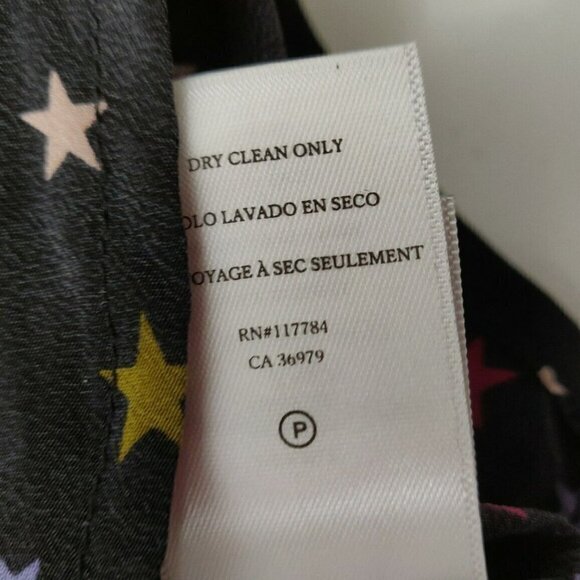 Rails Kate Silk Rainbow Stars Shirt Women's Size XS Button Front Long Sleeves - Picture 9 of 9